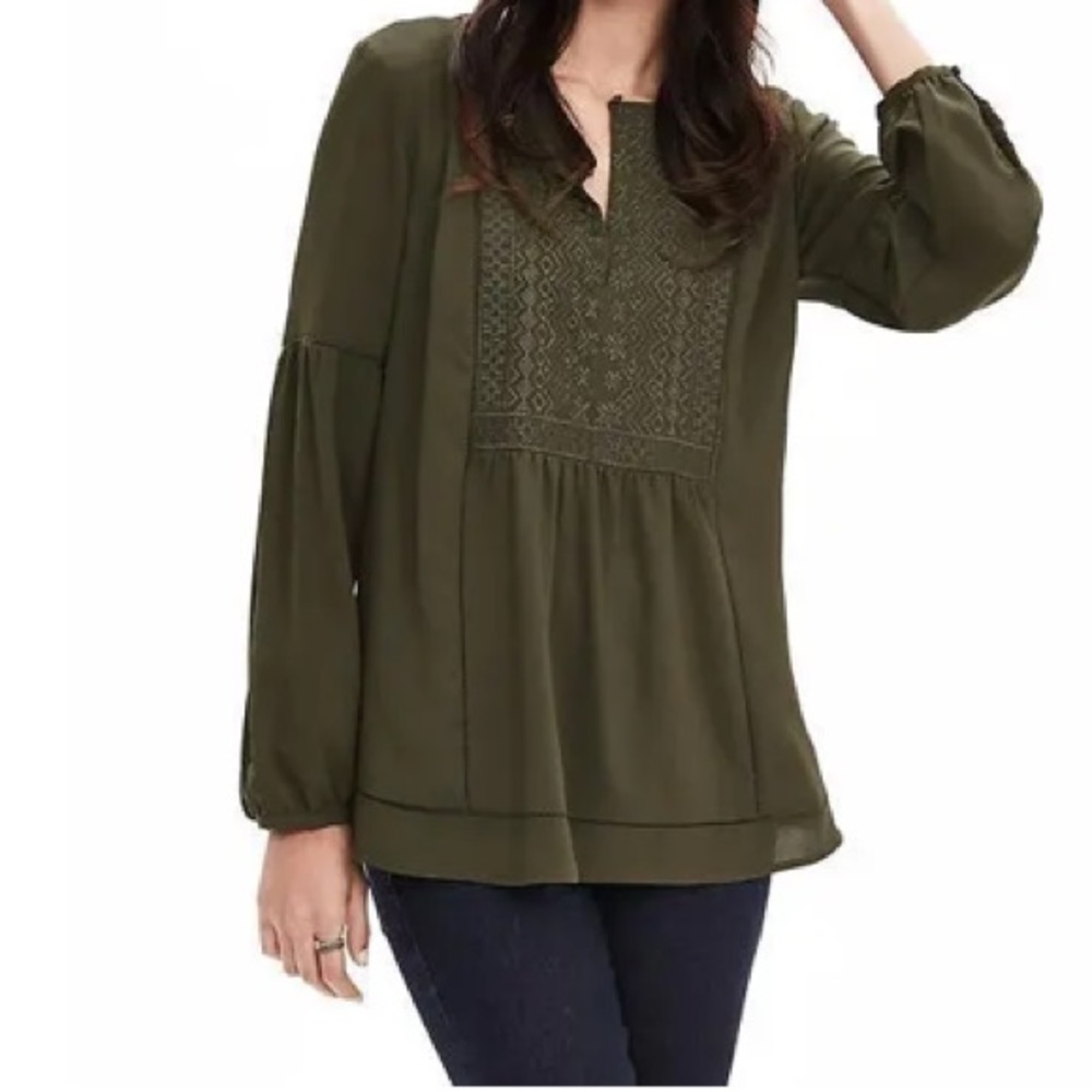 Banana Republic blouse with embroidered chest